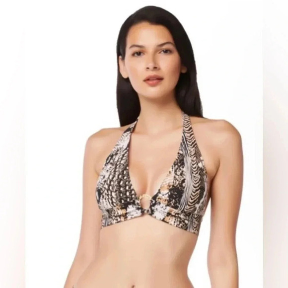 Bleu Rod Beattie Ring Banded Halter Bikini Top and Bottom - Picture 2 of 9